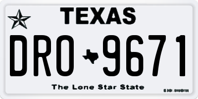 TX license plate DRO9671