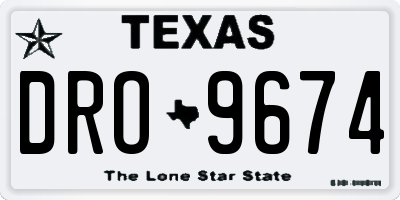 TX license plate DRO9674