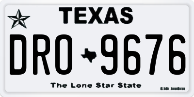 TX license plate DRO9676