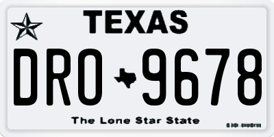 TX license plate DRO9678