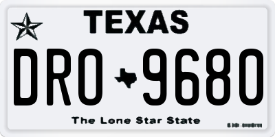 TX license plate DRO9680