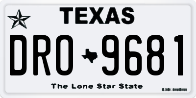 TX license plate DRO9681