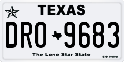TX license plate DRO9683