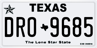 TX license plate DRO9685