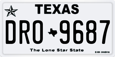 TX license plate DRO9687
