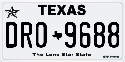 TX license plate DRO9688