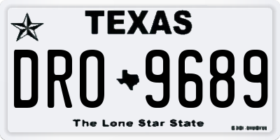 TX license plate DRO9689