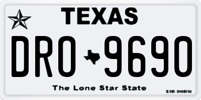 TX license plate DRO9690