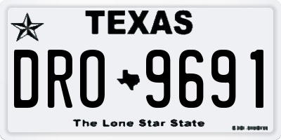 TX license plate DRO9691