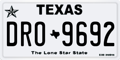 TX license plate DRO9692