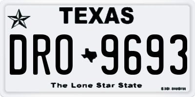 TX license plate DRO9693