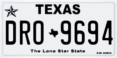 TX license plate DRO9694