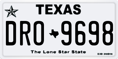 TX license plate DRO9698