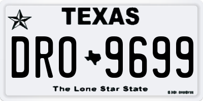 TX license plate DRO9699