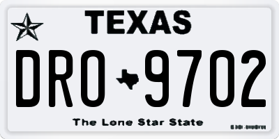 TX license plate DRO9702