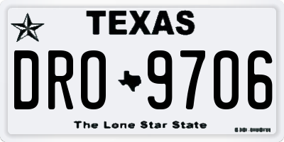 TX license plate DRO9706