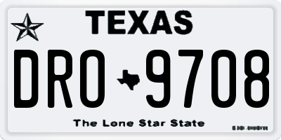 TX license plate DRO9708