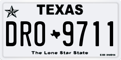 TX license plate DRO9711