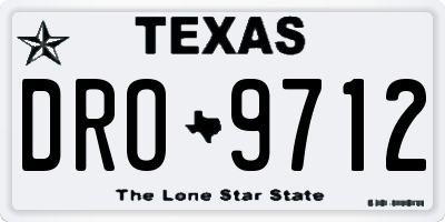 TX license plate DRO9712