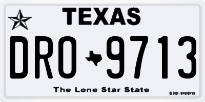 TX license plate DRO9713