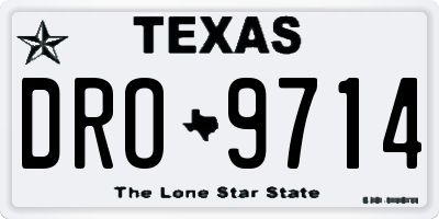 TX license plate DRO9714