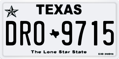 TX license plate DRO9715