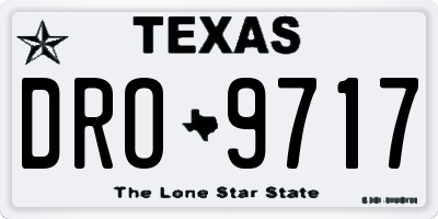 TX license plate DRO9717