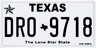 TX license plate DRO9718