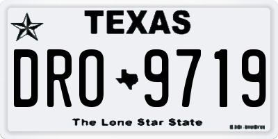 TX license plate DRO9719