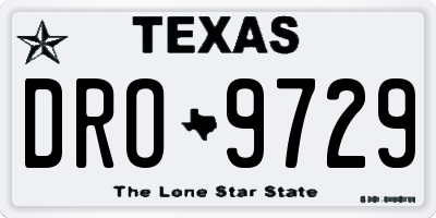 TX license plate DRO9729