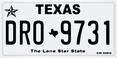 TX license plate DRO9731