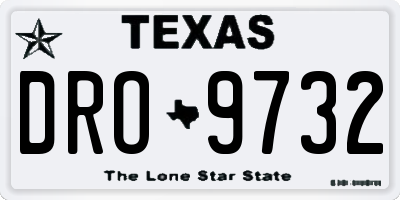 TX license plate DRO9732