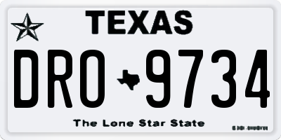 TX license plate DRO9734