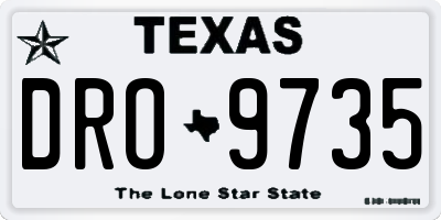 TX license plate DRO9735