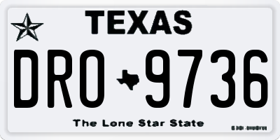 TX license plate DRO9736