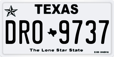 TX license plate DRO9737