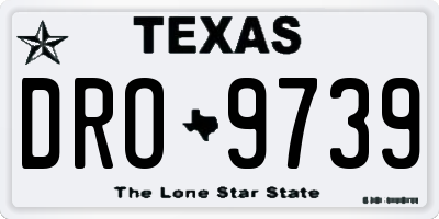 TX license plate DRO9739