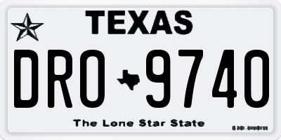 TX license plate DRO9740