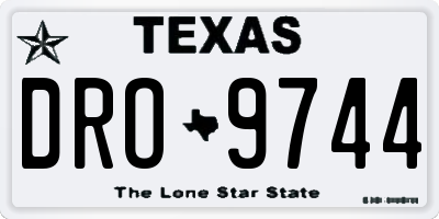 TX license plate DRO9744