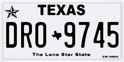 TX license plate DRO9745