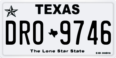 TX license plate DRO9746