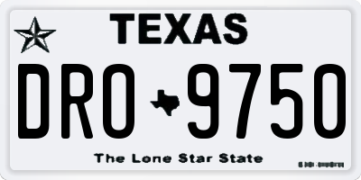 TX license plate DRO9750