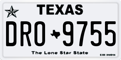 TX license plate DRO9755