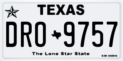 TX license plate DRO9757