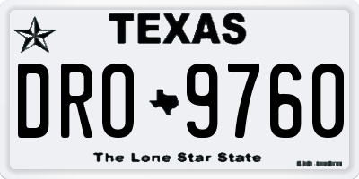 TX license plate DRO9760