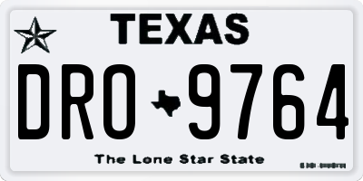 TX license plate DRO9764