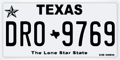TX license plate DRO9769
