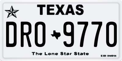 TX license plate DRO9770
