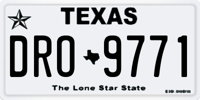 TX license plate DRO9771