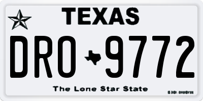 TX license plate DRO9772